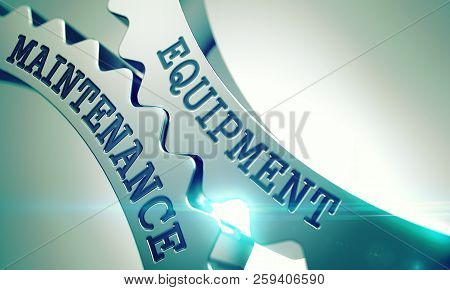 Equipment Maintenance - Mechanism Of Metallic Cog Gears. 3d.