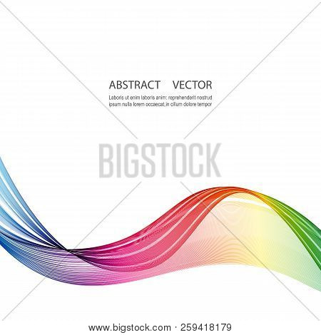 Great Rainbow Waves Colorful Gradient Light Blend Line Vector Abstract