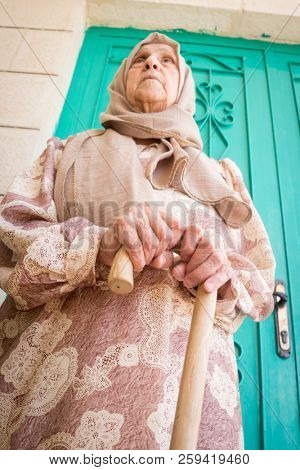Happy senior Muslim woman