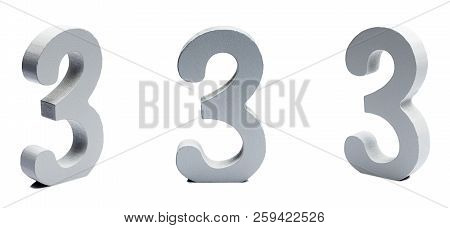 Figure Three Made Of Plaster On A White Background At Different Angles.