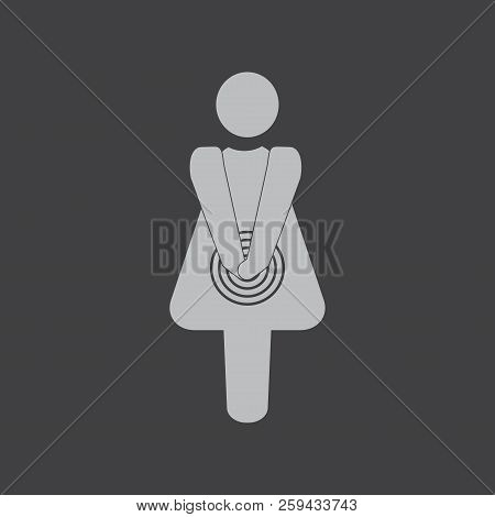 Vaginal Itching Female Icon. Medicine Or Antibiotic Side Effect. Women Health Problem Concept