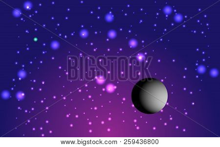 Fantastic Lilac Cosmic Background And Paleta, Vector.