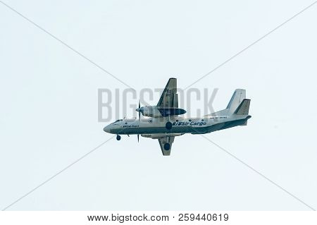 Tyumen, Russia - August 11, 2012: On A Visit At Utair Airshow In Heliport Plehanovo. Flying An-26b O