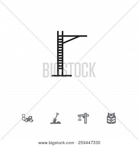 Set Of 5 Editable Construction Icons. Includes Symbols Such As Lifting Equipment, Cargo Transportati