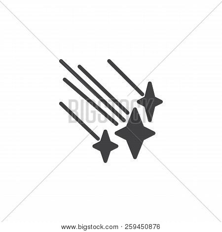 Falling Stars Vector Icon. Filled Flat Sign For Mobile Concept And Web Design. Starfall Simple Solid