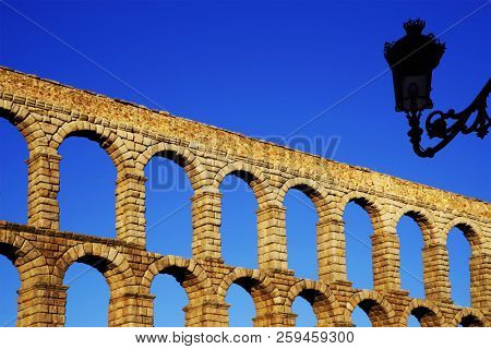 Roman aqueduct of Segovia, Spain, declared World Heritage Sites by UNESCO, Europe