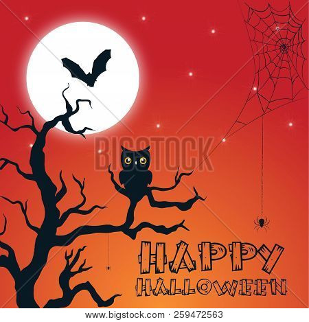 Halloween Party. Vector Illustration. Flyer Or Invitation Template