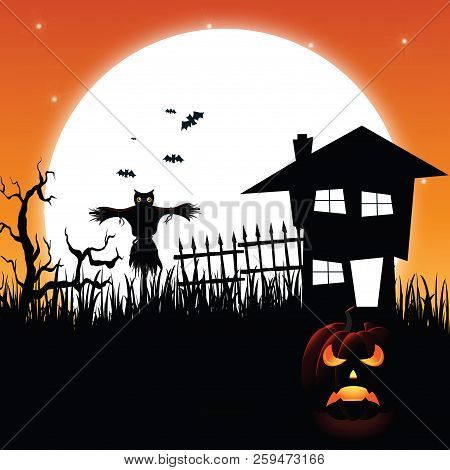 Halloween Party. Vector Illustration. Flyer Or Invitation Template