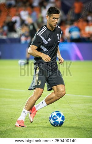 VALENCIA, SPAIN - SETEMBER 19: Cristiano Ronaldo during UEFA Champions League match between Valencia CF and Juventus at Mestalla Stadium on September 19, 2018 in Valencia, Spain
