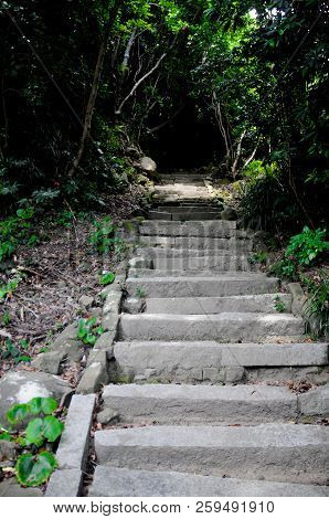 Stairs At The Udo Jingu - Shinto Shrine Located In Miyazaki, Japan. This Shrine Is Popular About Lov