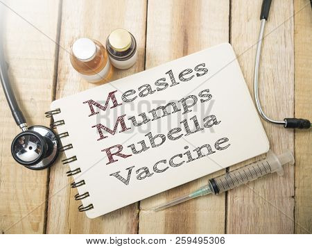 Mmr Measles Mumps Rubella Vaccine, Healthcare And Medical Concept