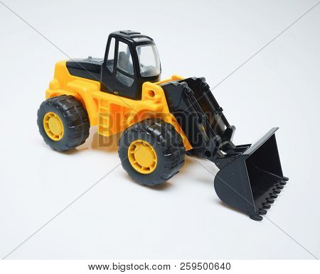 Toy Industrial Vehicle, Plastic Wheel Loader Excavator For Earth Moving Works At Construction Site, 