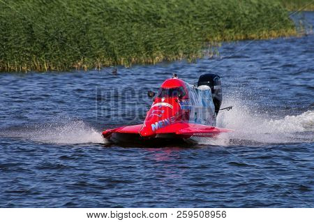World Championship Powerboat On 218 In Augustow, Poland.