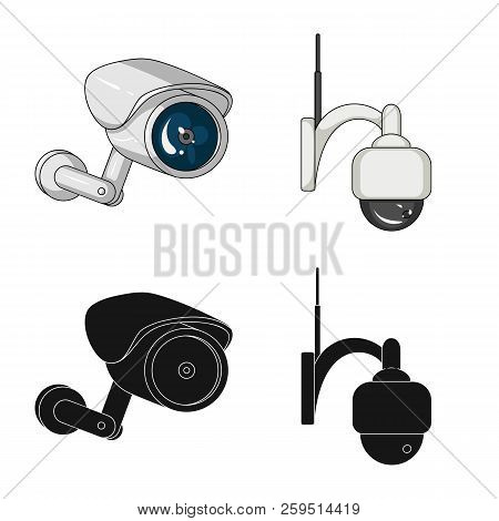 Vector Design Of Cctv And Camera Icon. Set Of Cctv And System Vector Icon For Stock.