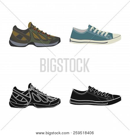 Vector Design Of Man And Foot Symbol. Set Of Man And Wear Vector Icon For Stock.