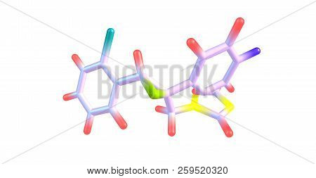 Epoxiconazole Molecular Structure Isolated On White
