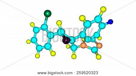 Epoxiconazole Molecular Structure Isolated On White