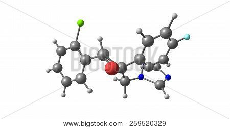 Epoxiconazole Molecular Structure Isolated On White