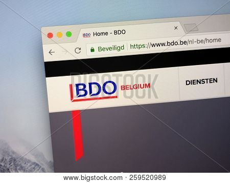 Amsterdam, The Netherlands - September 22, 2018: Website Of The Belgian Bdo, Public Accounting, Tax,