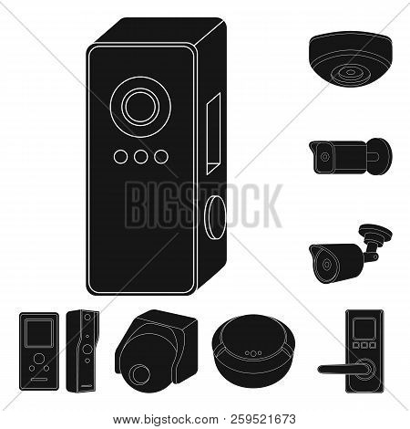 Vector Illustration Of Cctv And Camera Logo. Set Of Cctv And System Vector Icon For Stock.