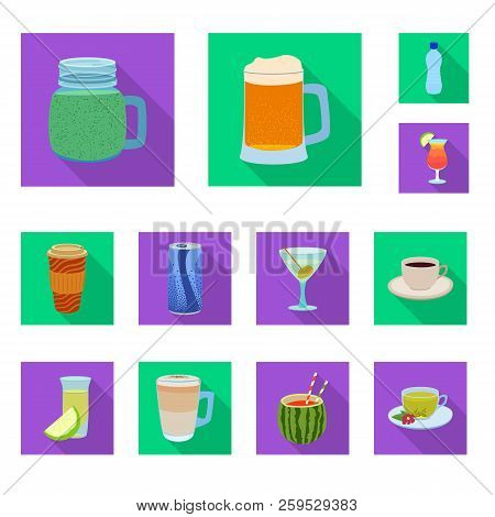 Vector Design Of Drink And Bar Sign. Set Of Drink And Party Vector Icon For Stock.