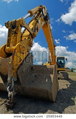 Big Front End Loader On A New Construction Site