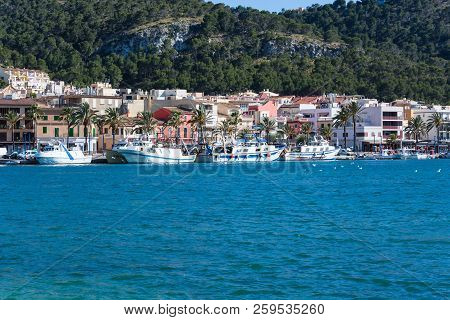 Port Andratx, Spain - June 01, 2016:
View Of The Bay Of Port Andratx Mallorca Baleares Spain. In The