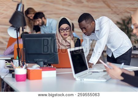 Startup Business People Group Working Everyday Job At Modern Office. Tech Office, Tech Company, Tech