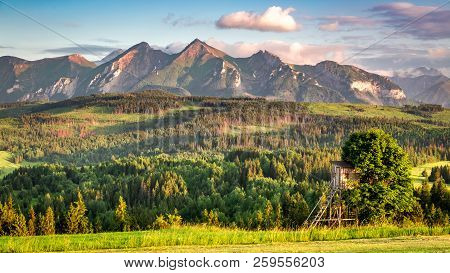 Stunning Tatra Mountains At Sunset In Summer