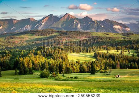 Stunning Sunset At Belianske Tatra Mountains In Poland