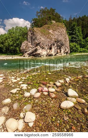 Turquoise Stream Bialka In The Pieniny Mountains In Summer