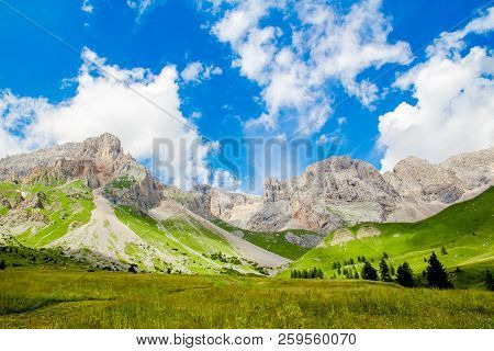 Fuciade Valley At The San Pellegrino Pass, In The Italian Dolomites