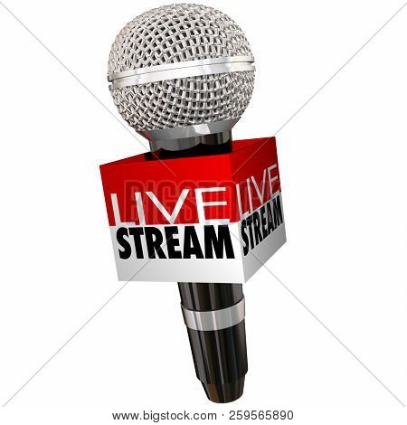 Live Stream Watch Event Online Microphone Box 3d Illustration