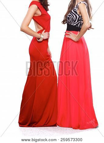 Two Young Beauty Women Standing Together . Two Young Beauty Wome