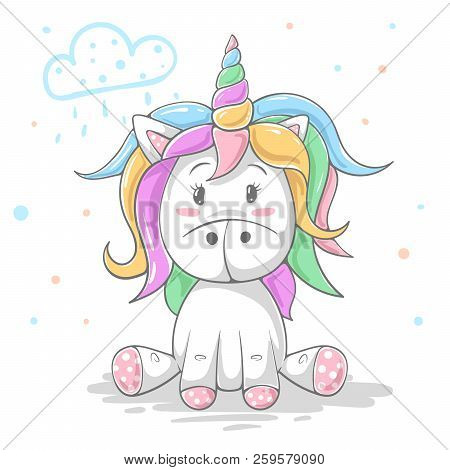 Cute Teddy Color Unicorn. Cool Illustration. Vector Eps 10