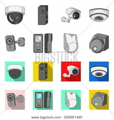 Vector Design Of Cctv And Camera Logo. Set Of Cctv And System Stock Symbol For Web.