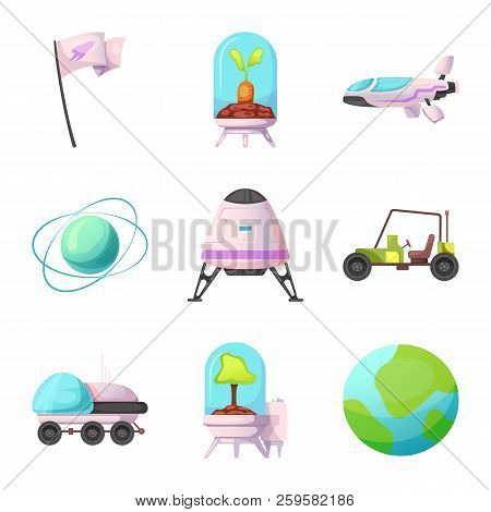 Vector Design Of Mars And Space Icon. Collection Of Mars And Planet Stock Vector Illustration.