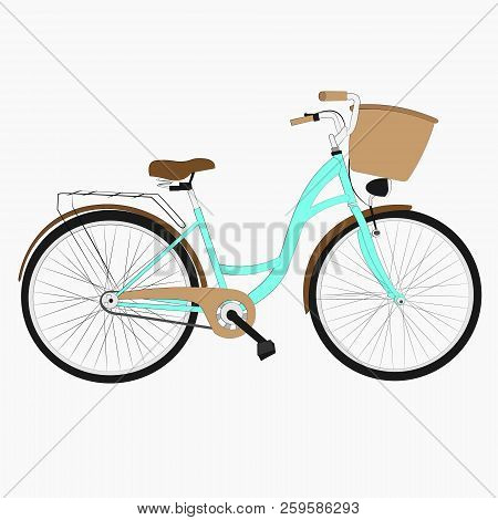 Hand Drawn Sketch Illustration Of Bicycle. Vintage Bike