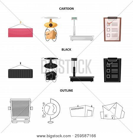 Vector Illustration Of Goods And Cargo Sign. Set Of Goods And Warehouse Vector Icon For Stock.