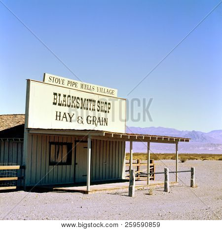 Stovepipe Wells, United States Of America - March 18,2016; Stovepipe Wells Blacksmith Shop Selling A