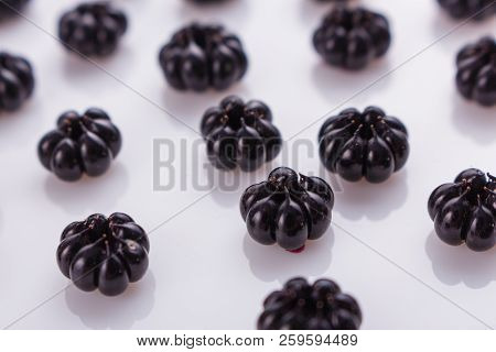 Phytolacca Americana On A White Acrylic Background