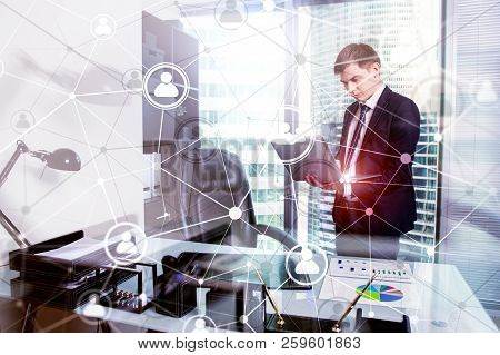Double Exposure People Network Structure Network People, Networkin