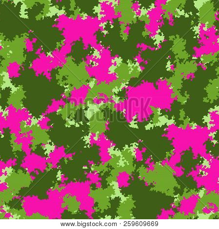 Fashion Camo. Colorful Camouflage Vector Pattern. Seamless Fabric Design