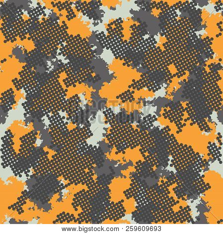 Fashion Camo. Colorful Camouflage Vector Pattern. Seamless Fabric Design