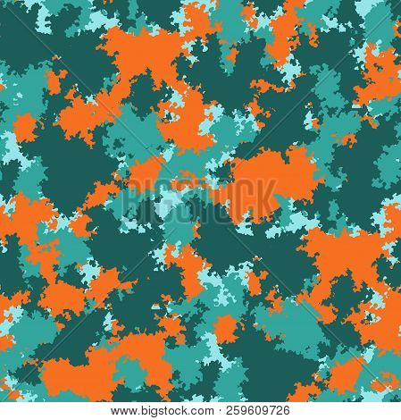 Fashion Camo. Colorful Camouflage Vector Pattern. Seamless Fabric Design