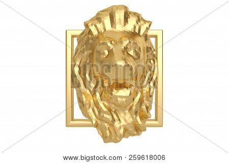 Kingsday Lion Head Isolated On White Background 3d Illustration.