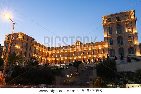 Marseille, France - August 02 , 2018: The Facade Of Luxury Intercontinental Hotel Dieu, Located In D