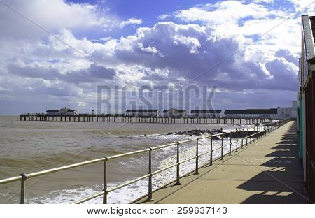 Southwold Pier In Suffolk From The  Promenade In Suffolk