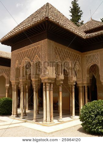 Beautiful arches of Alhambra, Granada, Spain.