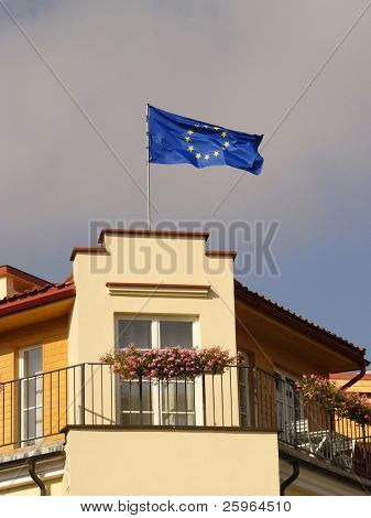EU flag on building